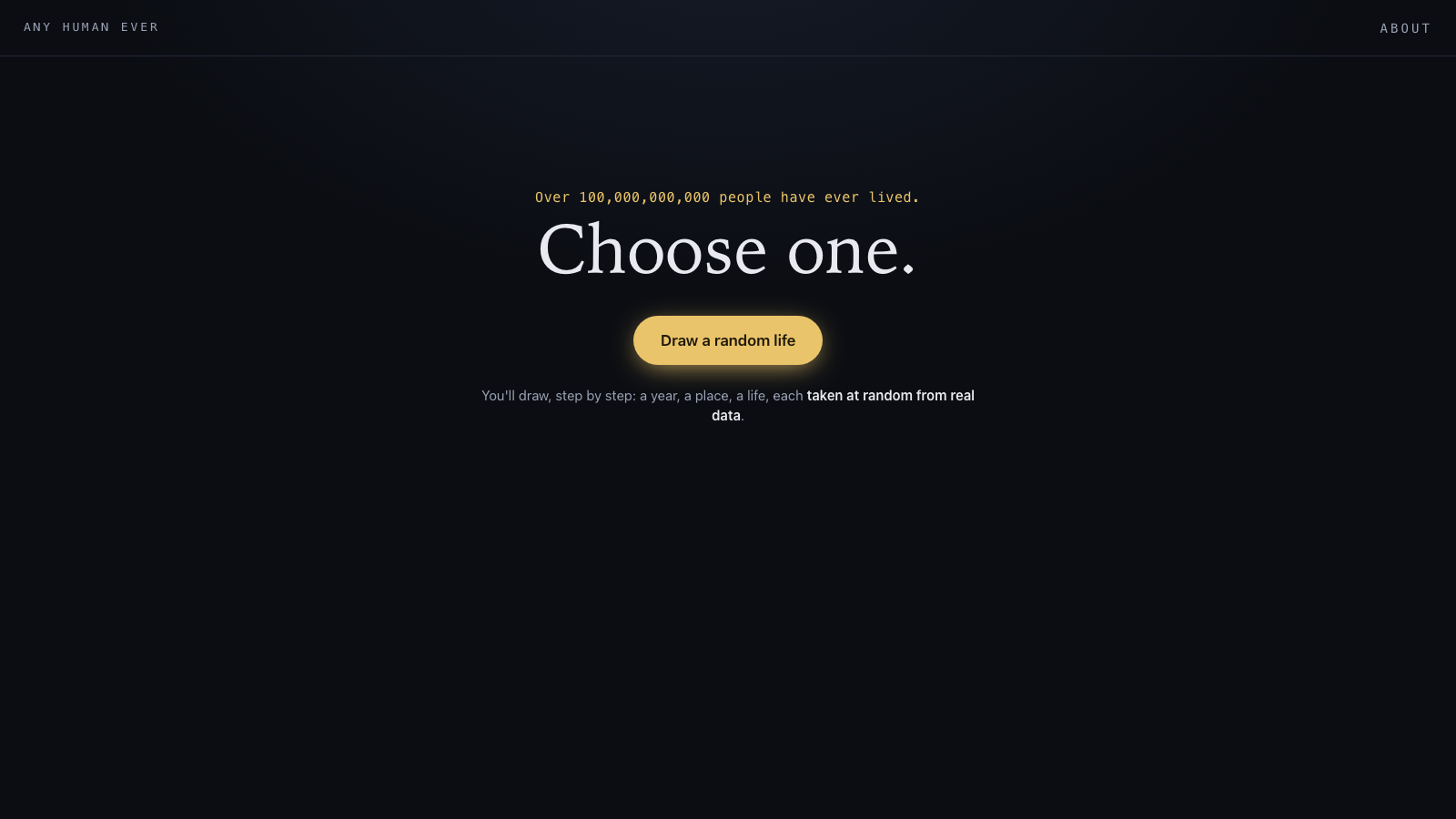 Any Human Ever home screen